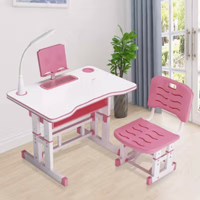 TaffHOME Meja Kursi Belajar Anak Minimalis Studying Desk Chair 46x70cm - WBP20 - Pink — gambar 4