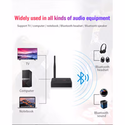 TKXEC Audio Bluetooth 5.0 Transmitter Adapter Coaxial AUX Optical - TX13 - Black — gambar 4