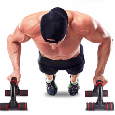 TaffSPORT Alat Bantu Push Up Handle Fitness Bar Stands 1 Pair - J946 - Black/Red — gambar 4