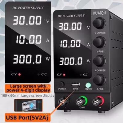 KUAIQU Adjustable DC Power Supply High Precision Digital 30V 10A - SPS-C3010 - Black — gambar 4