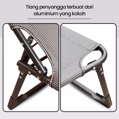 Zero Gravity Kursi Kasur Lipat Portable Folding Escort Bed - NG1 - Black — gambar 4
