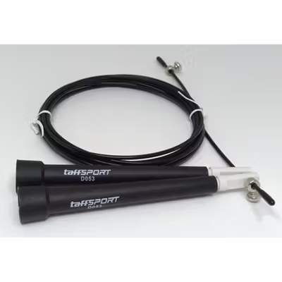 TaffSPORT Tali Skipping Jump Rope Steel Wire Bearing 3M - D053 - Black — gambar 4