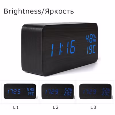 LikyYou Jam Meja Digital LED Clock Temperature Humidity Control - CYP-105 - Black — gambar 4