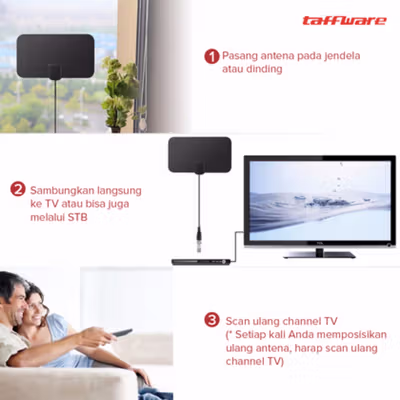 Taffware Antena TV Digital Indoor DVB-T2 25dB - TFL-D141 - Black — gambar 4