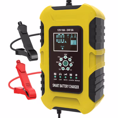FOXSUR Charger Aki Mobil Motor Intelligent Battery Charger12/24V 10A - FBC122410D - Yellow — gambar 4