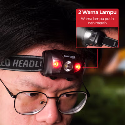 TaffLED Headlamp LED Multifunction Outdoor Lighting 3W - GD63 - Black — gambar 4