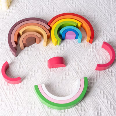 Diikamiiok Mainan Anak Montessori Rainbow Bridge Children Toy - QT07 - Multi-Color — gambar 4