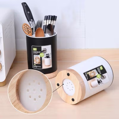 BUYGO Tempat Penyimpanan Sendok Garpu Kitchen Storage Box - BAG210 - Black — gambar 4