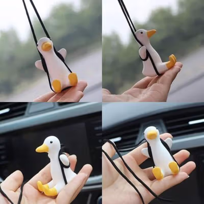 TEAEGG Dekorasi Spion Mobil Car Pendant Duck - TE-20 - White — gambar 4