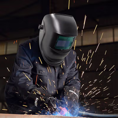 TaffGUARD DEKO Helm Las Otomatis Auto Darkening Welding Helmet - HW24 - Black — gambar 4