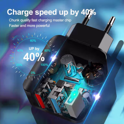 CARPRIE Charger USB Fast Charging QC 3.0 2 Port 3A - TE-820 - Black — gambar 4