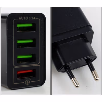 OLAF Charger USB Fast Charging QC 3.0 4 Port 48 W - BK-376 - Black — gambar 4
