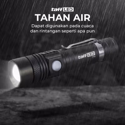TaffLED Senter LED XML-T6 USB Rechargeable Waterproof 6200 Lumens - P15 - Black — gambar 4
