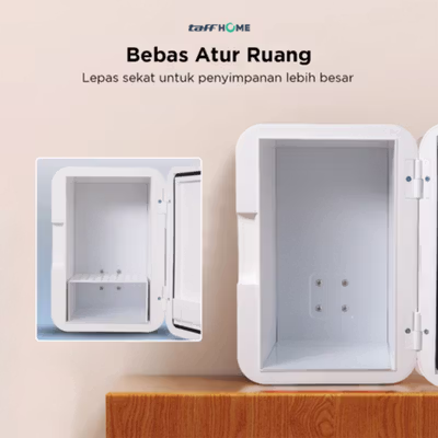TaffHOME Kulkas Mini Mobil 2in1 Cooler Warmer 8L - KS-002 - White — gambar 4