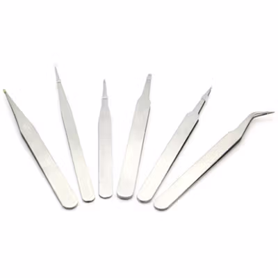 GOOI Pinset Lurus Stainless Steel Laboratorium - TS-12 - Silver — gambar 4