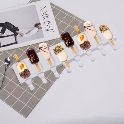 Allforhome Cetakan Es Krim 8 Grid with Popsicle Sticks - JS282 - White — gambar 4