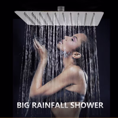 BATHE PROJECT Kepala Shower Bentuk Kotak Shower 10 Inch - F10BXGDP - Silver — gambar 4