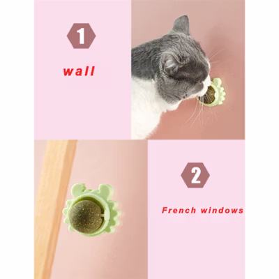 Contail Mainan Cakaran Kucing Bola Aroma Catnip Scratcher Ball - LV-95 - Blue — gambar 4