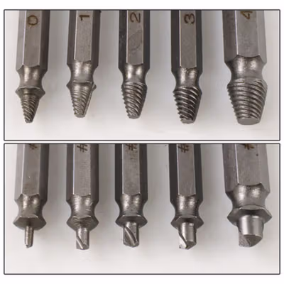 Taffware Set Mata Bor Extractor Broken Screw Remover 5 PCS - TL105 - Silver — gambar 4