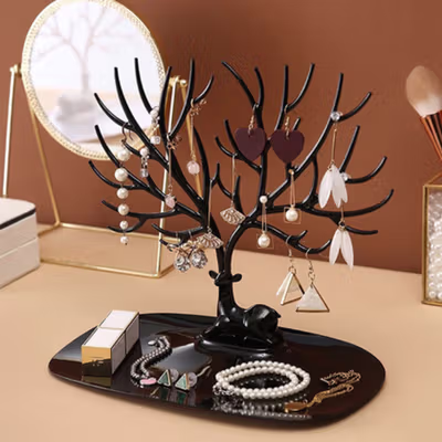 LaMaxza Tempat Gantungan Perhiasan Jewelry Display Tray Stand Big Size - LH1501 - Black — gambar 4