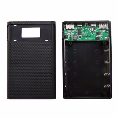Kebidumei Power Bank DIY Case LCD Display Dual USB Port 4 PCS 18650 - KA4 - Black — gambar 4