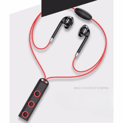 Earphone Bluetooth V5.1 EDR Sports with Magnetic Neckband - BT313 - Black — gambar 4