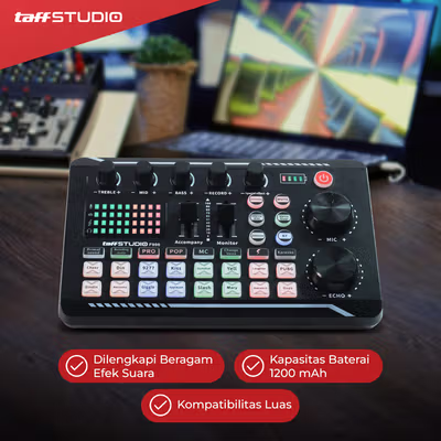 TaffSTUDIO Pro Audio Bluetooth Mixer Sound Card Live Broadcast Karaoke - F998 - Black — gambar 4