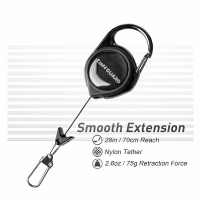Taffware Gantungan Kunci Retractable Carabiner - SN42 - Black — gambar 4