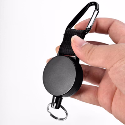 Taffware Gantungan Kunci Retractable Carabiner Steel Wire - SN40 - Black — gambar 4