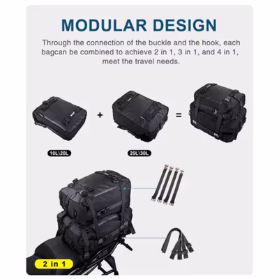 Rhinowalk Tas Ransel Motor Touring Back Seat Tail Storage Bag 20L - CC20 - Black — gambar 4