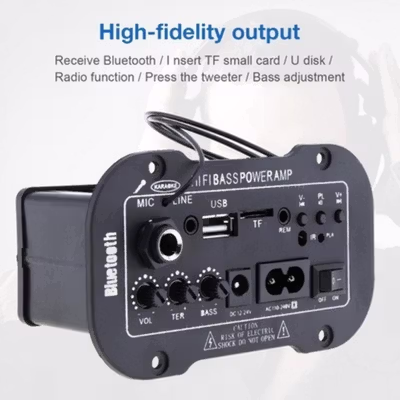 Alphun Amplifier Board Audio Bluetooth USB Radio TF DIY 25 W - GD-01 - Black — gambar 4