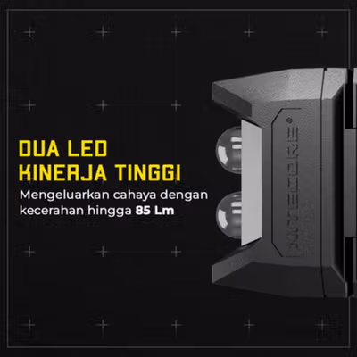 NITECORE Dual Color LED USB Rechargeable Keychain Light - THUMB - Black — gambar 4