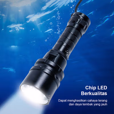 TaffLED Senter Selam Diving XM-L2 Waterproof 30M 1200 Lumens - G300 - Black — gambar 4