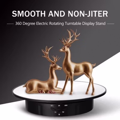 TaffSTUDIO Alas Putar Fotografi Mirror Rotating 360 Turntable 20cm - QM104712 - Black — gambar 4