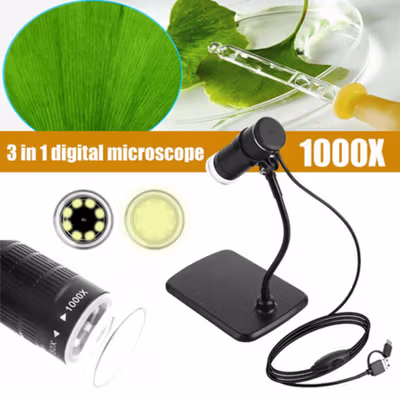KKMOON Mikroskop Digital USB Android HD 1000x Magnification - AN104 - Black — gambar 4