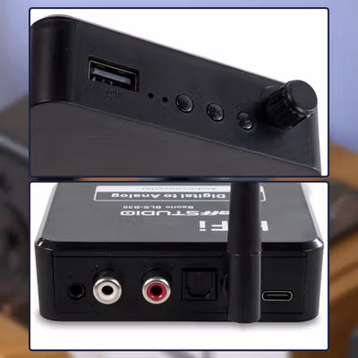 TaffSTUDIO DAC Audio Bluetooth 5.3 Receiver HiFi Digital to Analog - BLS-B35 - Black — gambar 4