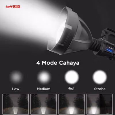 TaffLED Senter LED XHP50 Tripod Rechargeable Waterproof IPX6 20W - W591 - Black — gambar 4