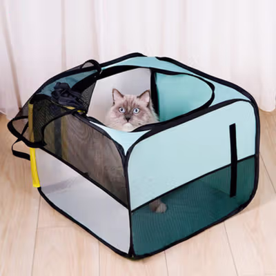 McPhee Kandang Lipat Hewan Peliharaan Kucing Anjing Pet Drying Box - M52 - Lake Blue — gambar 4
