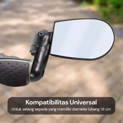 DUUTI Kaca Spion Sepeda 360 Handlebar Rearview Mirror Universal 1 PCS - LY4437 - Black — gambar 4