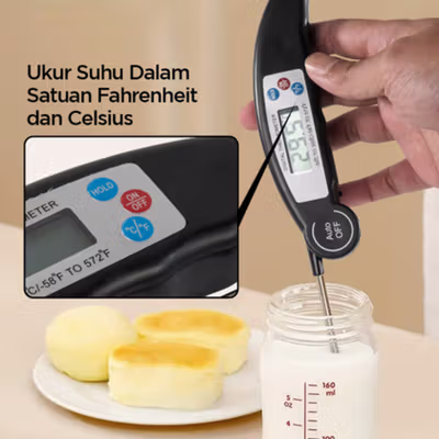 Anpro Termometer Makanan Digital Daging Kopi Susu Foldable 1 Probe - BW-188 - Black — gambar 4