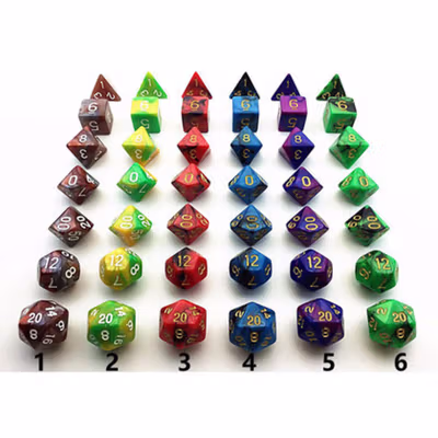 Dadu Dungeons & Dragons Polyhedral Board Game Dice Set - Black — gambar 4