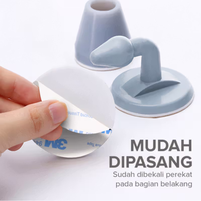 ALLIHOUSE Karet Penahan Pintu Rumah Silikon Door Stopper - CAL157 - Gray — gambar 4