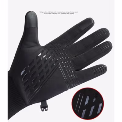 DAKE Sarung Tangan Touch Screen Winter Waterproof Cycling Gloves L - D021 - Black — gambar 4