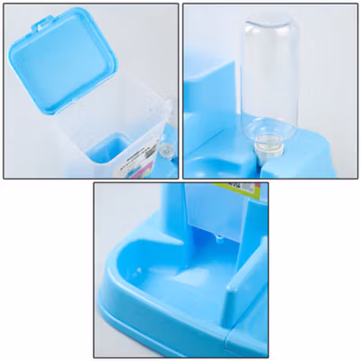 TaffHOME Tempat Makan Anjing Kucing Pet Food Dispenser - PET0640 - Blue — gambar 4