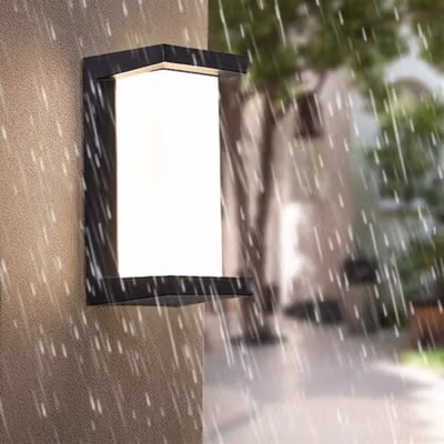 GAVT Lampu Dinding Hias Outdoor Wall Light 18W 26cm Warm White Model H - OWL05H - Black — gambar 4