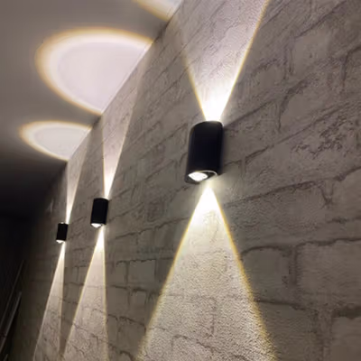 TaffLED Lampu Dinding Hias Outdoor Aluminium 8W 8 LED Warm White - RL-B15 - White — gambar 4