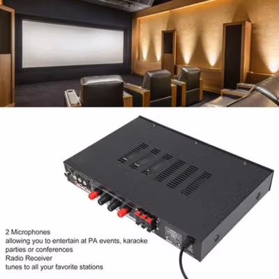 Sunbuck Bluetooth Audio Amplifier Karaoke Support Coaxial Optical - AV-298BO - Black — gambar 4