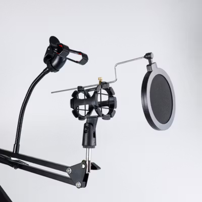 TaffSTUDIO Condenser Microphone Stand Holder 360 Lazypod Clamp - NB-35 - Black — gambar 4