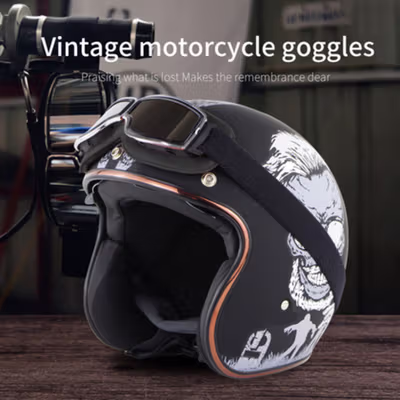 Herorider Kacamata Goggles Classic Harley UV Protection - 812 - Black — gambar 4