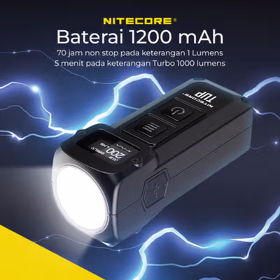 NITECORE Senter LED Mini USB Recharge Cree XP-L HD V6 1000 Lumens - TUP - Black — gambar 4